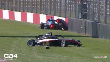 GB4 Championship 2025 Donington Race 3 Last Lap Magnussen Pribyl Big Crash