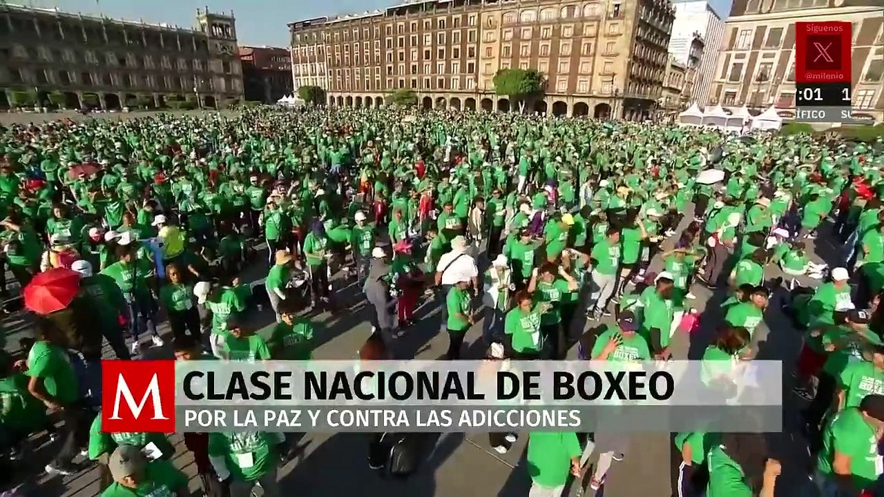 Sheinbaum lidera clase nacional de boxeo por la paz y contra las adicciones