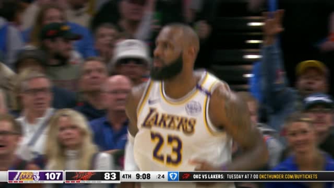 LeBron caps a big Lakers win with a steal and slam
