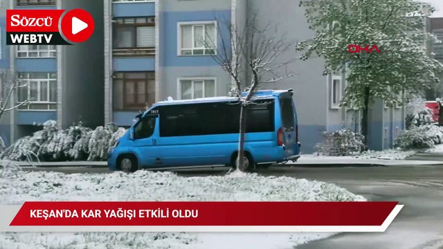 Keşan'da kar yağışı etkili oldu