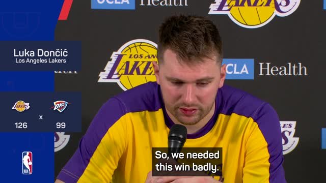 Doncic delighted as Lakers earn much-needed win against the Thunder