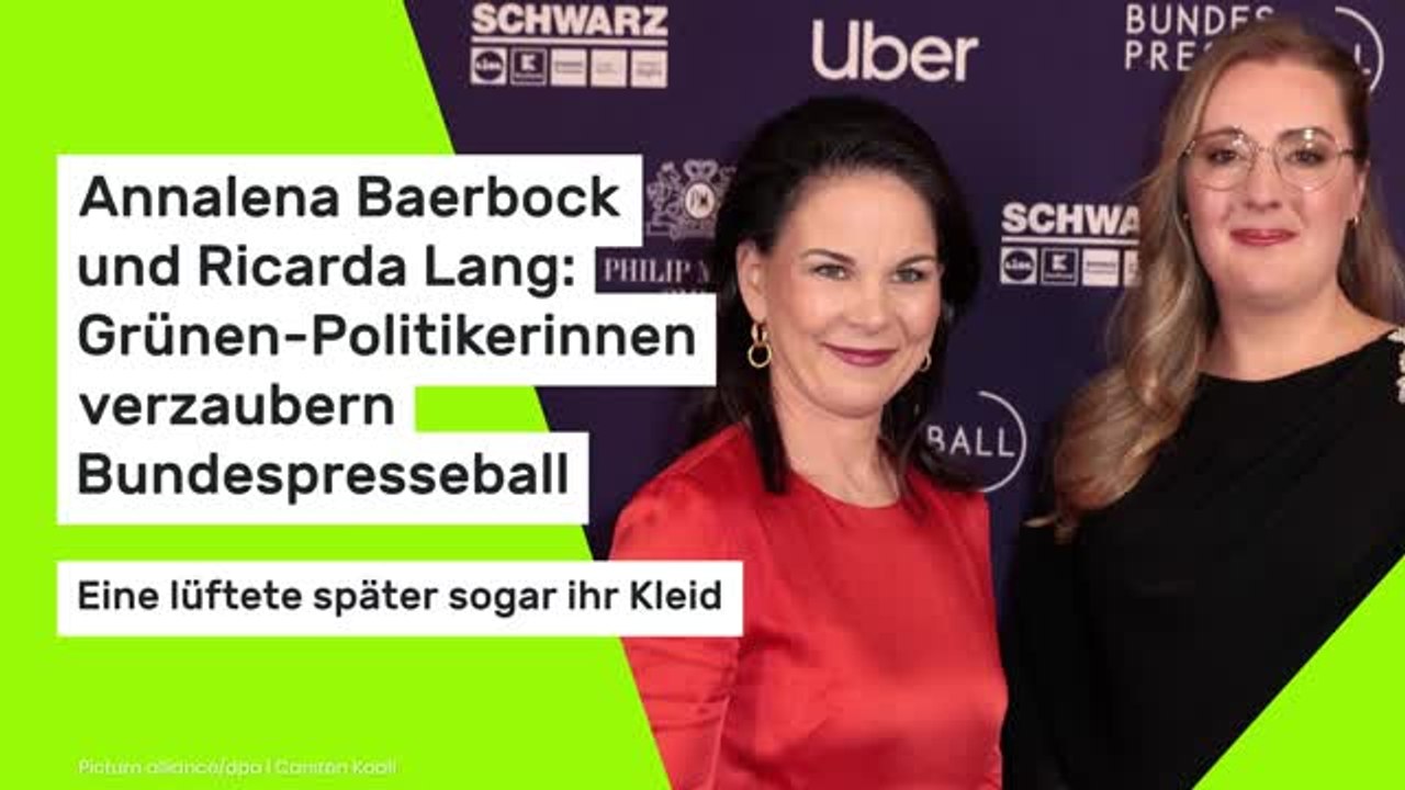 Annalena Baerbock und Ricarda Lang: Grünen-Politikerinnen verzaubern Bundespresseball - Eine lüftete später sogar ihr Kleid