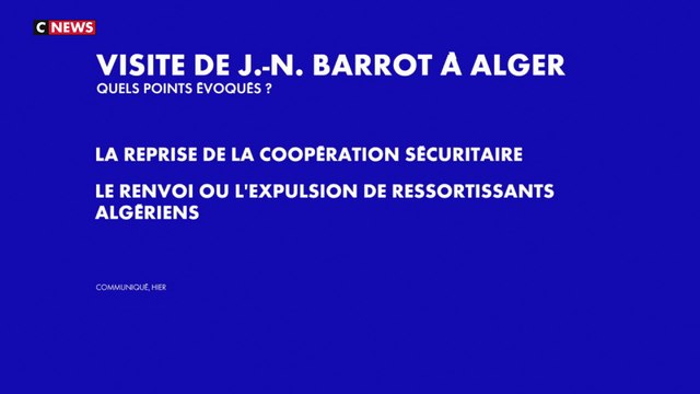 Le ministre des Affaires Etrangères Jean-Noël Barrot en Algérie