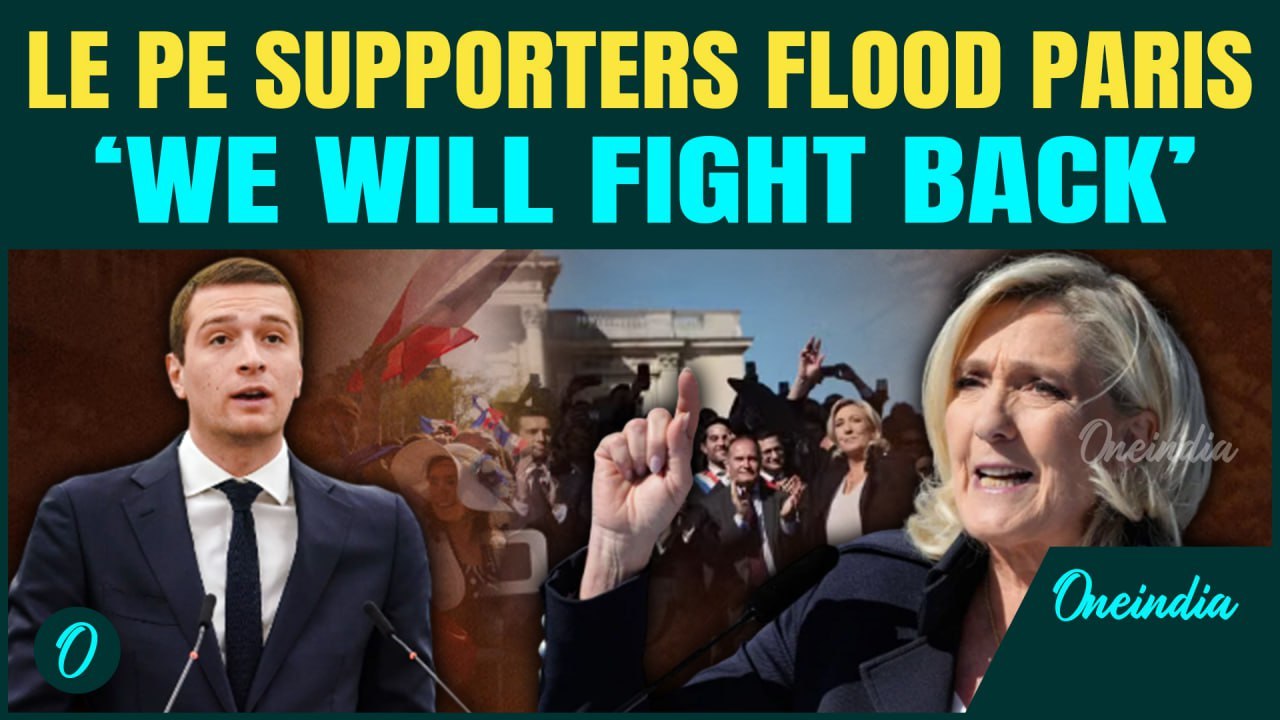 Le Pen Supporters take over the streets of Paris | Thousands gather to back the Far Right Leader