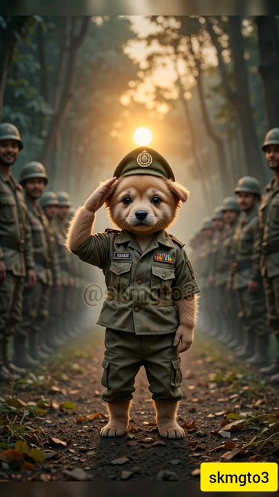Poor puppy made a Salute for making money