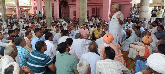 VIDEO: एलिवेटेड रोड का रूट बदलने के विरोध थानागाजी कस्बा बन्द, बैठक हुई