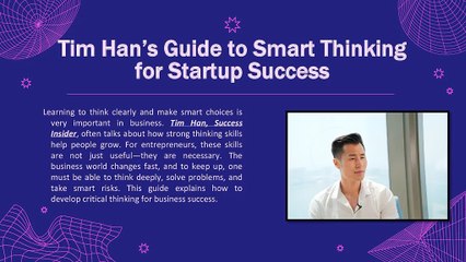 Tim Han’s Guide to Smart Thinking for Startup Success