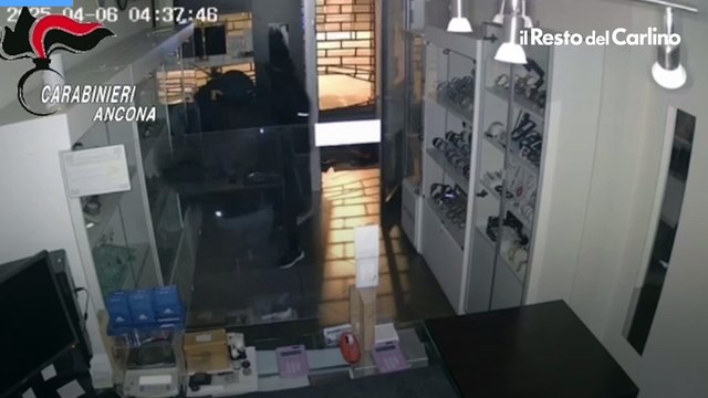 Rubano in gioielleria, ma arrivano i Carabinieri: video