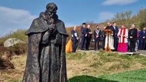 Unveiling of statue commemorating Friar Seamus Hegarty at Fr Hegarty's Rock in Buncrana, Co. Donegal