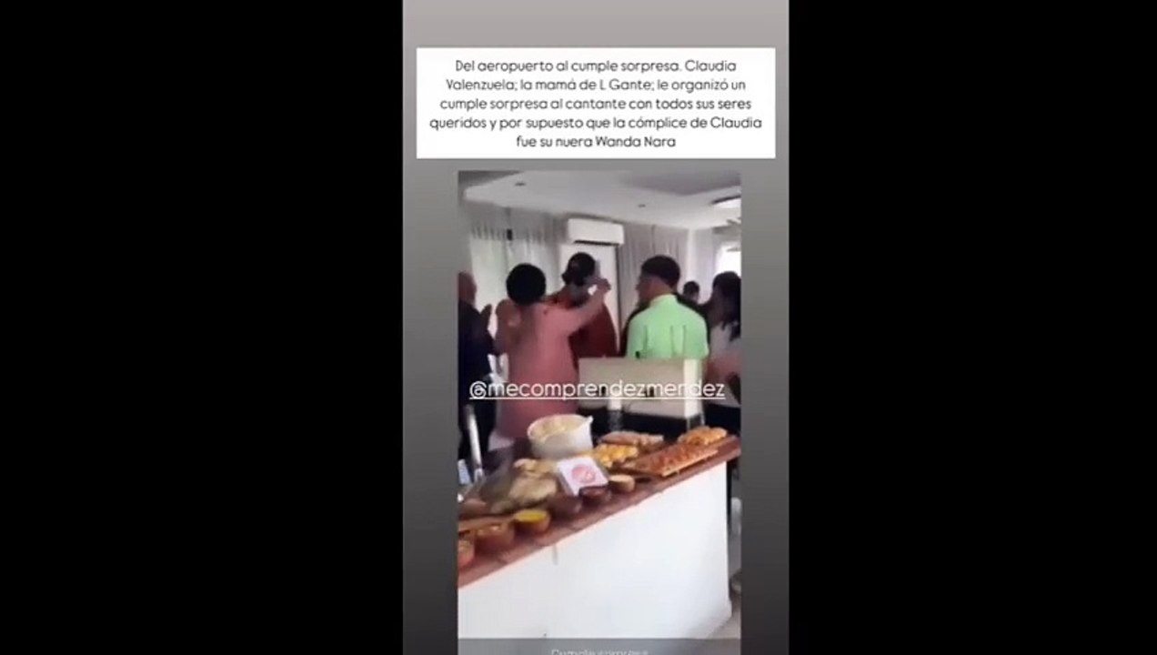 El video de la intimidad del cumpleaños sorpresa a L-Gante organizado por su mamá y Wanda Nara