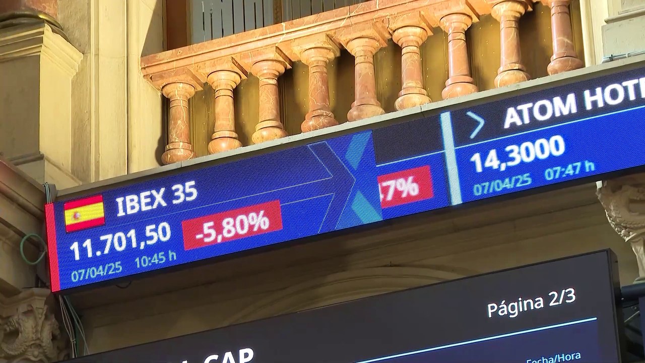 Continúa el 'lunes negro': El Ibex 35 profundiza en su caída al mediodía y pierde más de un 5%