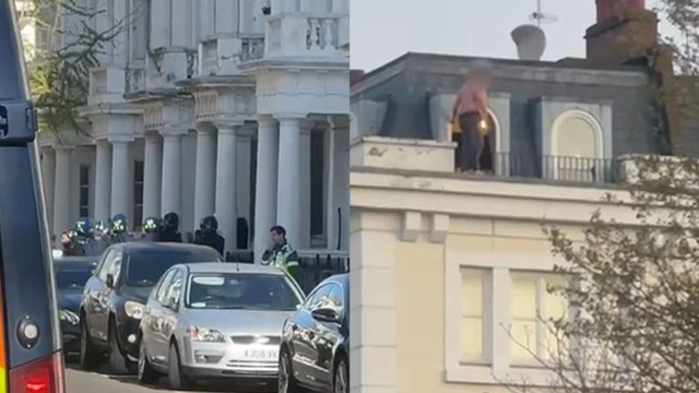 Topless knife-wielding man arrested after break-in attempt in London