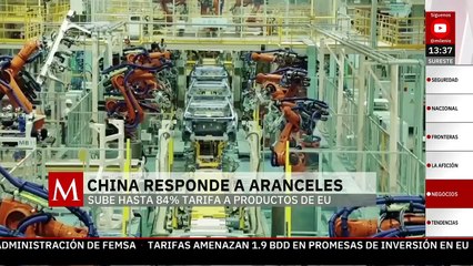 China responde a Trump con aranceles de 84% a productos de EU