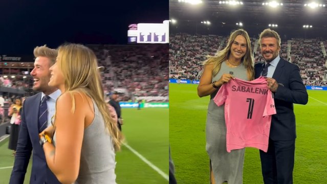 Tennis - WTA 2025 - Aryna Sabalenka reçoit son propre maillot de l'Inter Miami de la part de David Beckham