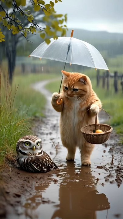 Cat taking the owl home today
