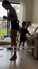 Kid Pokes Woman's Butts While She Exercised