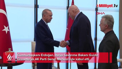 Cumhurbaşkanı Erdoğan İtalya Savunma Bakanı Crosetto’yu kabul etti