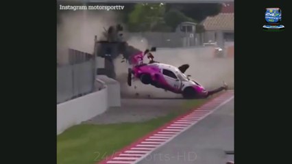 Racing driver Marta Garcia rushed to hospital after horror fireball crash that left her trapped in car inhaling smoke