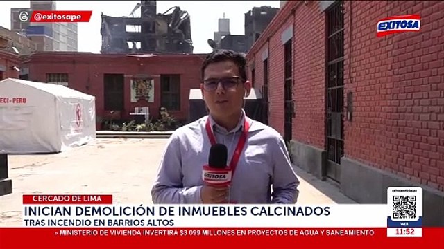 Barrios Altos: Inicia demolición de edificios calcinados por devastador incendio ocurrido hace más de un mes
