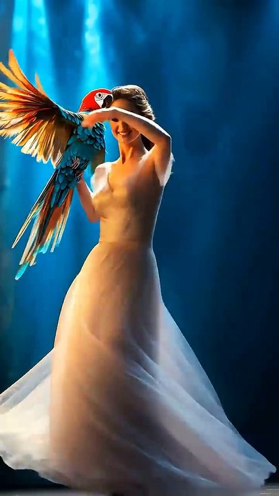 A Woman Fuses with A Parrot on AGT #americagottalent #agt #magic #talent #shorts