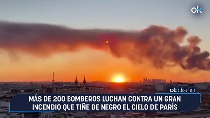 Más de 200 bomberos luchan contra un gran incendio en París