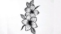 How to draw flowers easy __ Flower drawing tutorial for beginners