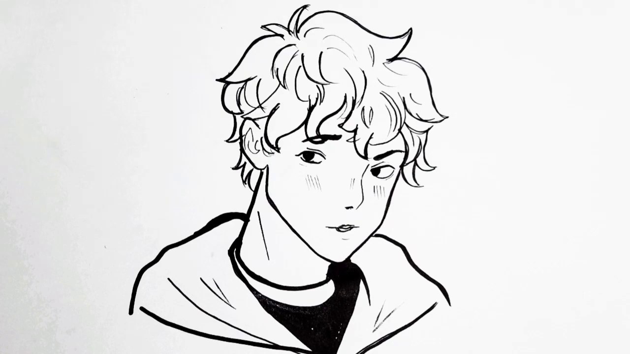 Easy anime drawing __ How to draw anime boy step-by-step