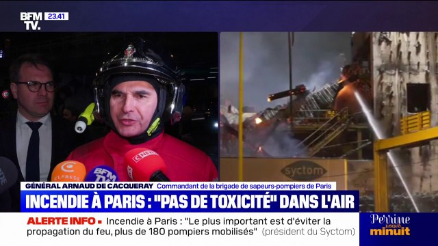 Incendie dans un centre de tri: Un mur risque encore de s'effondrer à cette heure , indique le commandant de la brigade des sapeurs-pompiers de Paris