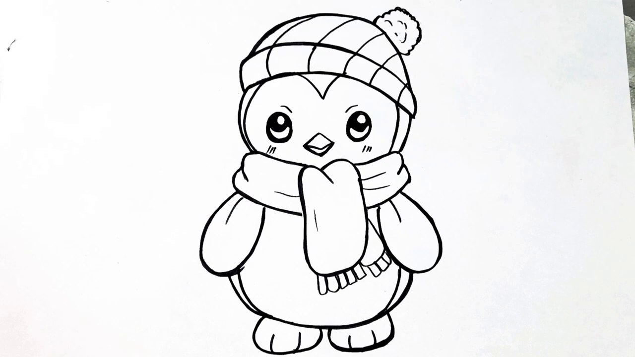 How to draw a penguin easy step by step __ Cute animal drawing