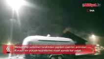 Nisan ayında Kartepe'ye kar yağdı
