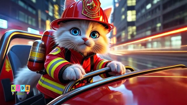 “Brave Firefighter Kitten Saves the Day! 🐱🚒 | Animated Rescue Adventure for Kids”