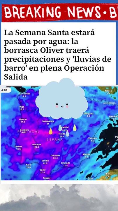 La borrasca Oliver traerán lluvia en la semana Santa