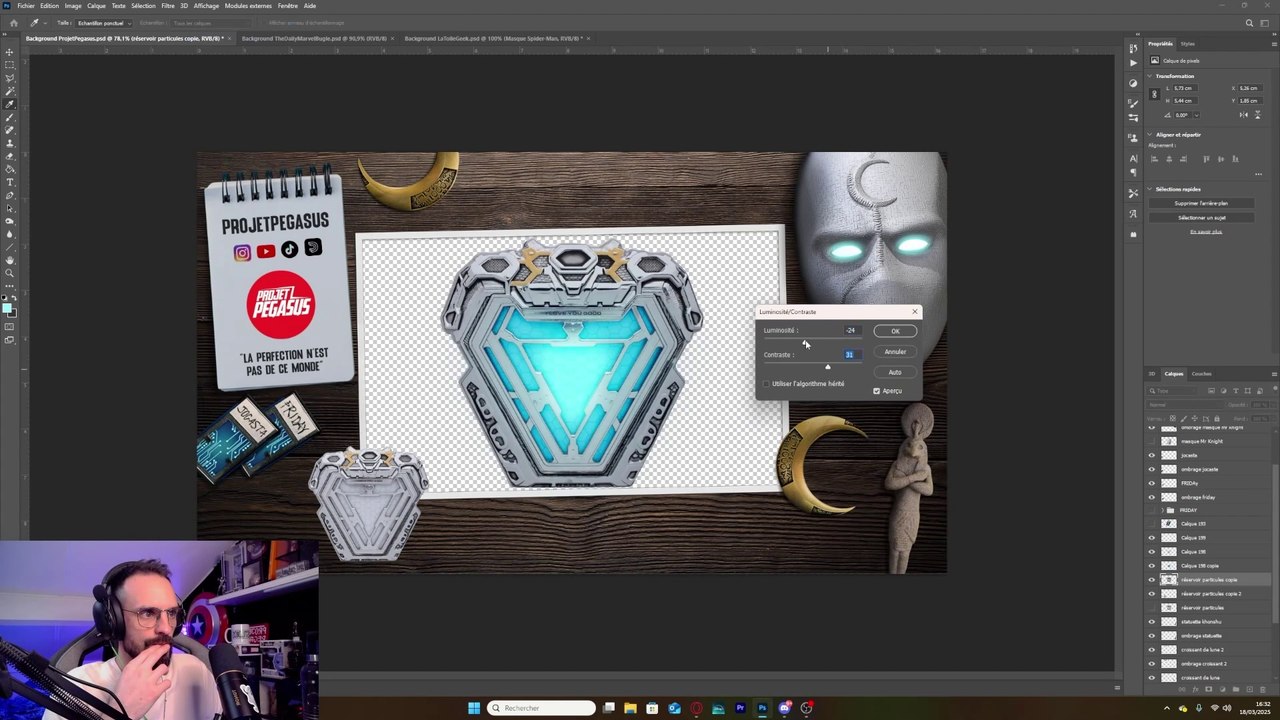 Interface pour le Super Marvel Show sur Photoshop | Partie 5