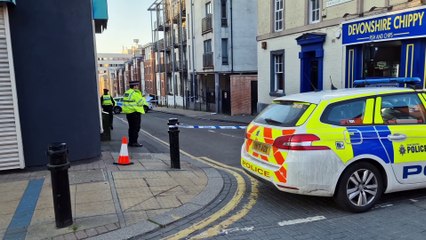 Trafalgar Street in Sheffield city centre is sealed off after a police incident