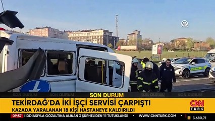 SON DAKİKA... Tekirdağ'da işçi servisleri çarpıştı: 18 yaralı