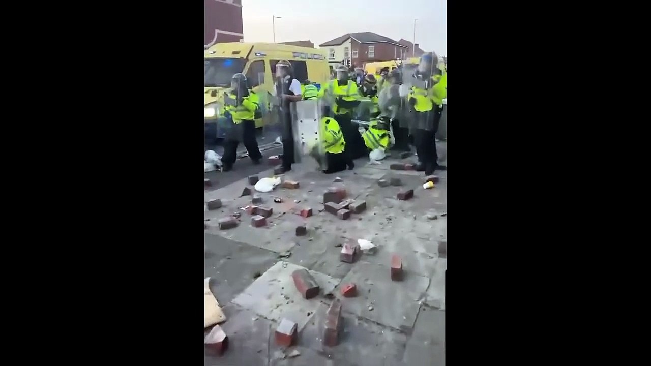 Wigan rioter jailed for throwing bricks at police