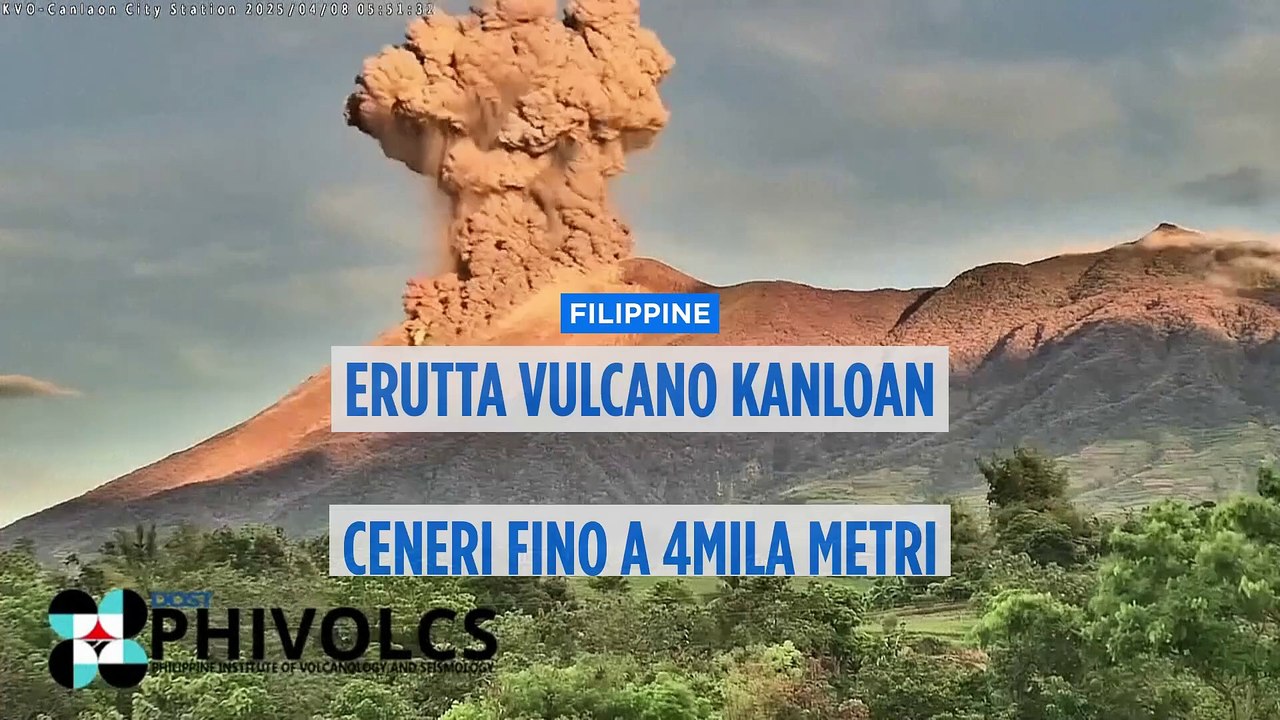 Filippine, l'eruzione del vulcano Kanlaon proietta colonna di cenere alta 4mila metri