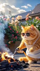 The cat killed the duck and made soup out of it.बिल्ली ने बत्तख को मारा और उसकी चाय बनाई।