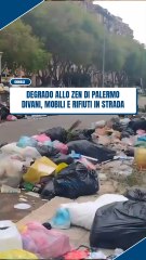 Divani, poltrone e rifiuti buttati in strada allo Zen