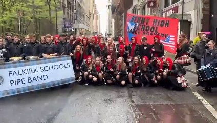 Falkirk school pupils in New York for Tartan Day Parade
