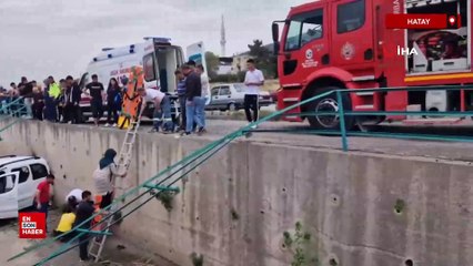 Hatay’da fren yerine gaza basınca araç su kanalına uçtu