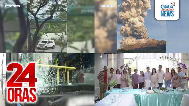 24 Oras: (Part 1) SUV, paatras na tumakas at nagpaikot-ikot hanggang makapinsala sa gasolinahan; Mt. Kanlaon, nagbuga ng makapal at maitim na usok kasunod ng explosive eruption; babaeng tumawid sa EDSA carousel, patay nang mabangga ng bus, atbp.