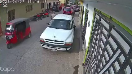 Graban accidente vial en Santa Bárbara