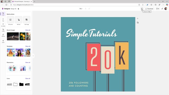 Microsoft Designer 45 Copying Design as an Image
