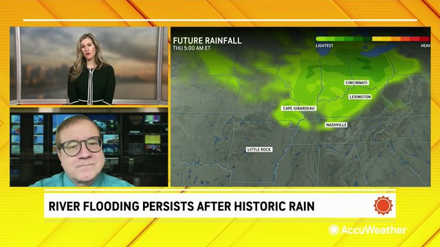 Persisting river flooding in Midwest with more rain this week