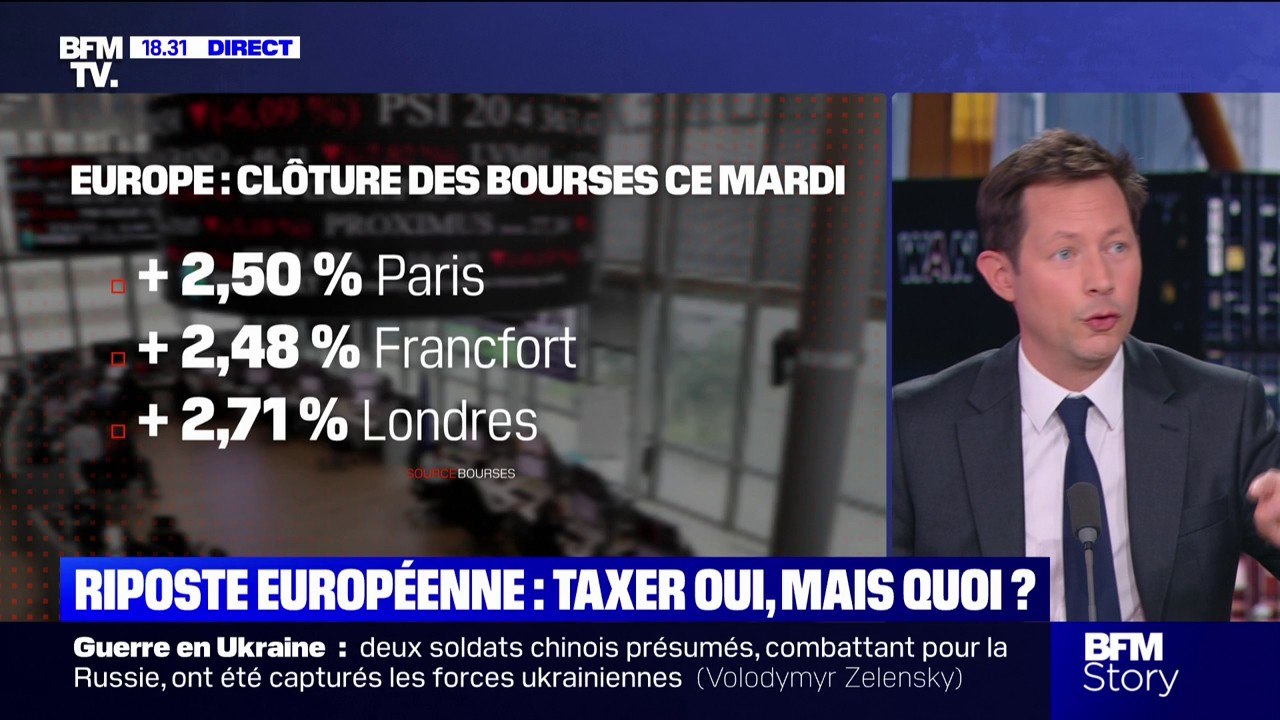 Droits de douane américains: "Il faut que ça s'arrête, car cette folie est en train de mettre en danger l'économie de nos pays", affirme François-Xavier Bellamy (LR)