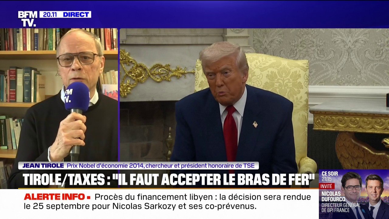 Droits de douane américains: "Il y a un risque fort de récession", affirme Jean Tirole, économiste et Prix Nobel d'économie