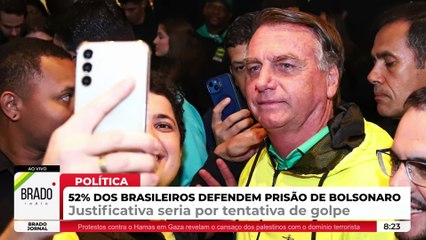 DATAFOLHA DIZ QUE 52% DOS BRASILEIROS QUEREM PRISÃO DE BOLSONARO