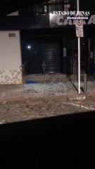 Assalto em Guaxupé: vídeos mostram estragos em banco