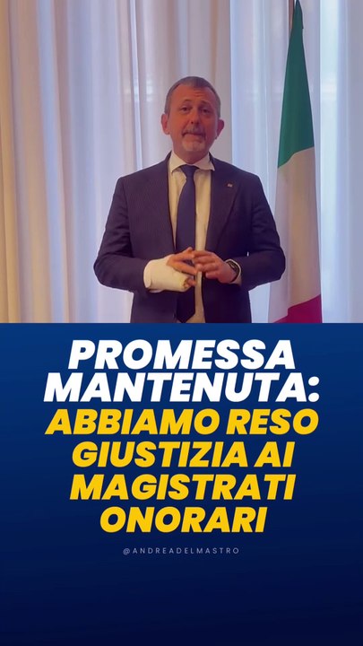 Delmastro - PROMESSA MANTENUTA: la riforma della Magistratura Onoraria è legge. (08.04.25)